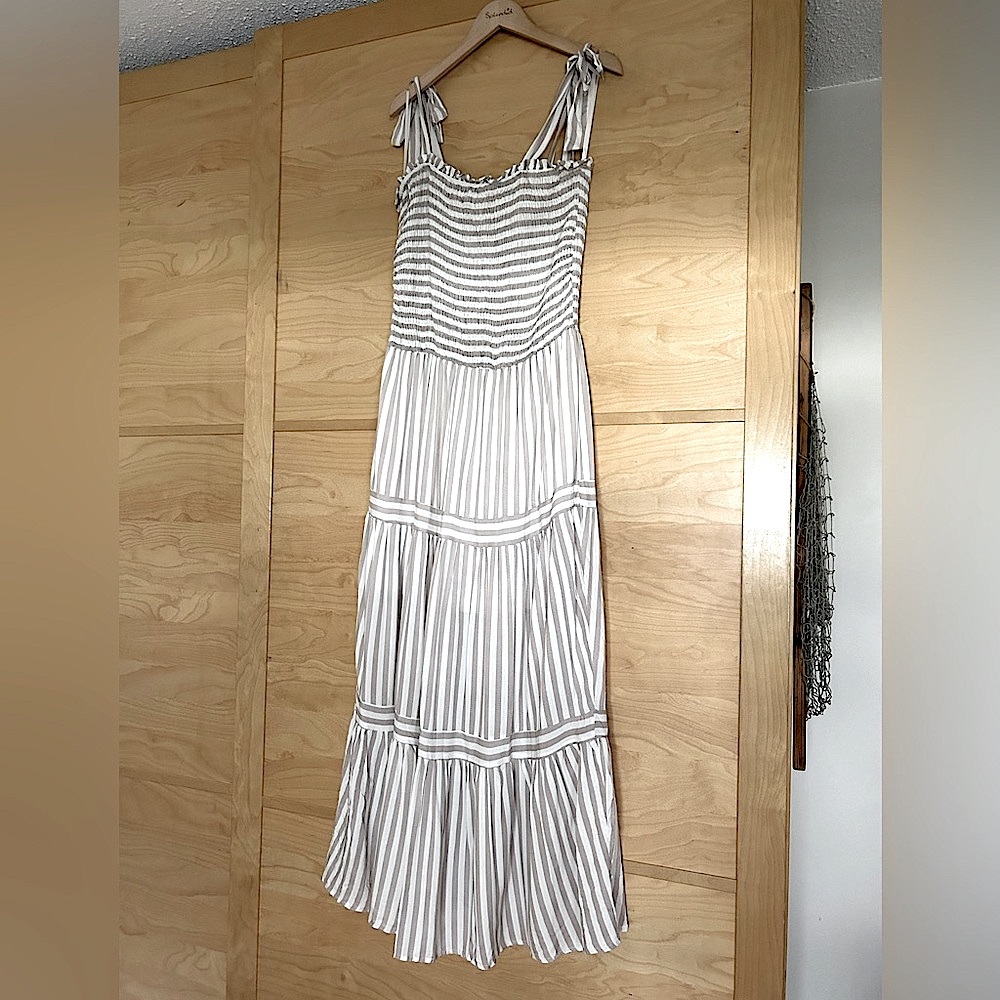 She + Sky Striped Maxi Dress Size L